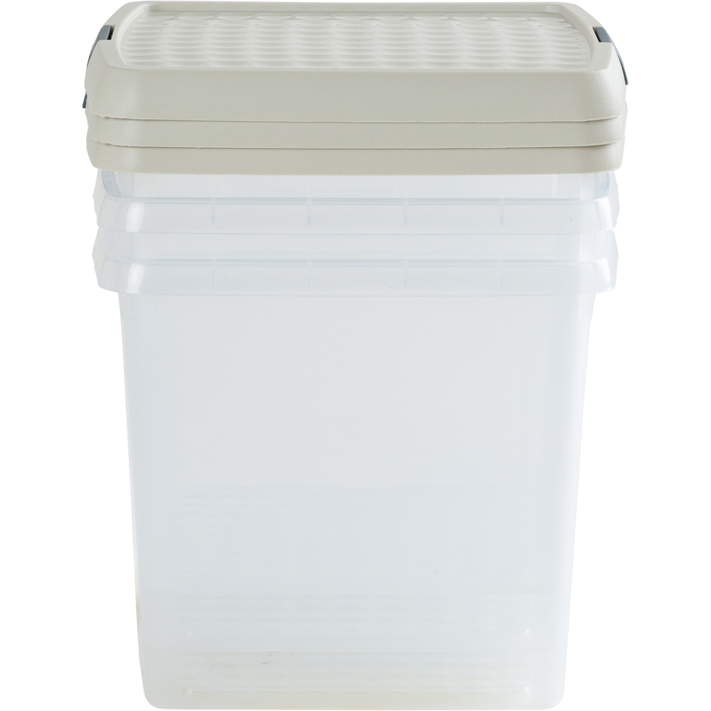 Wham Clip 14L Clear Stone and Slate Grey Square Storage Box with Lid 4 Pack Image 5