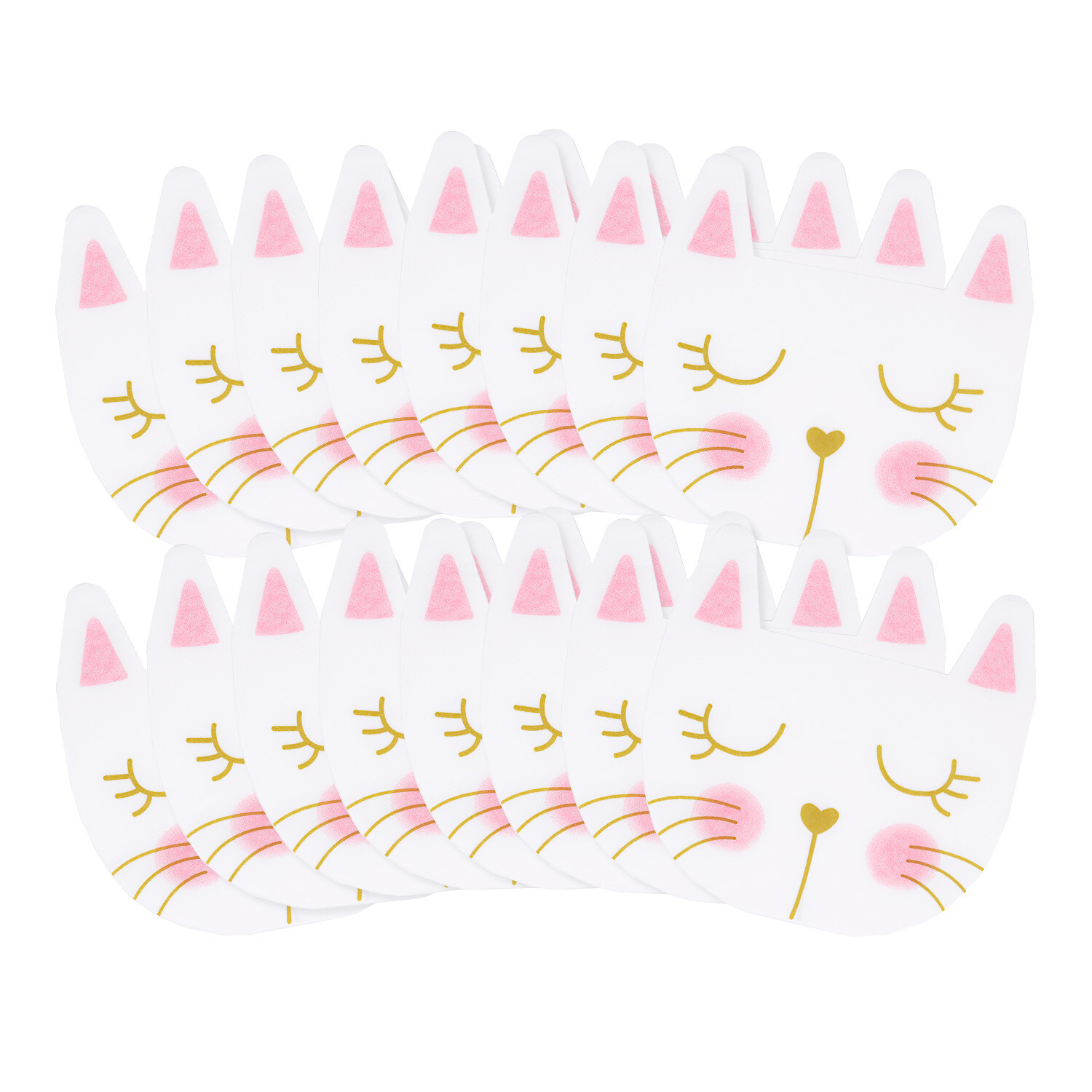 Pack of 16 Kitten Party Paper Napkins Pink Image 4