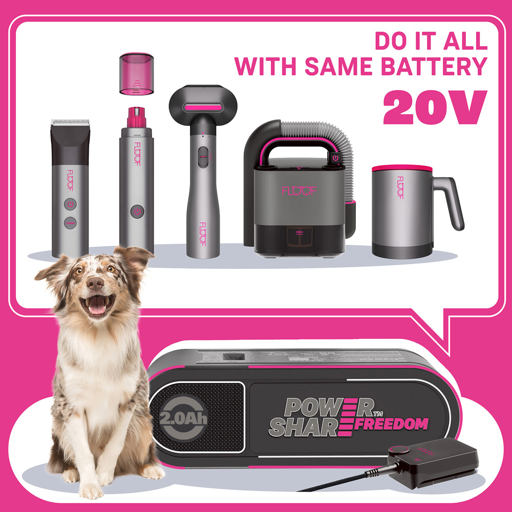 Floof FL900 Shaver and Nail Grinder Pet Grooming Kit with PowerShare Freedom Battery and Hub 20V Image 8