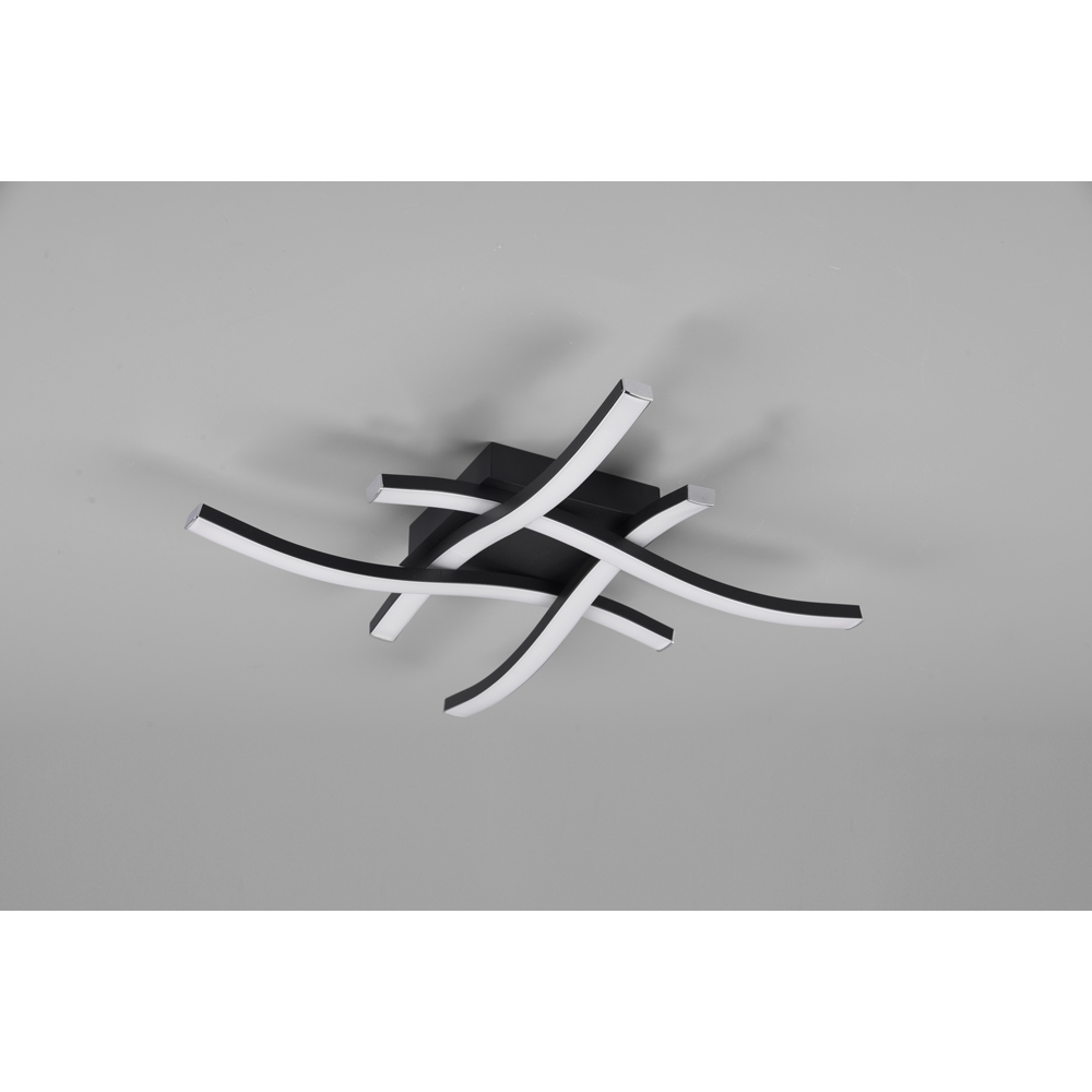 TRIO Route Matt Black 4 Light LED Ceiling Light Image 4