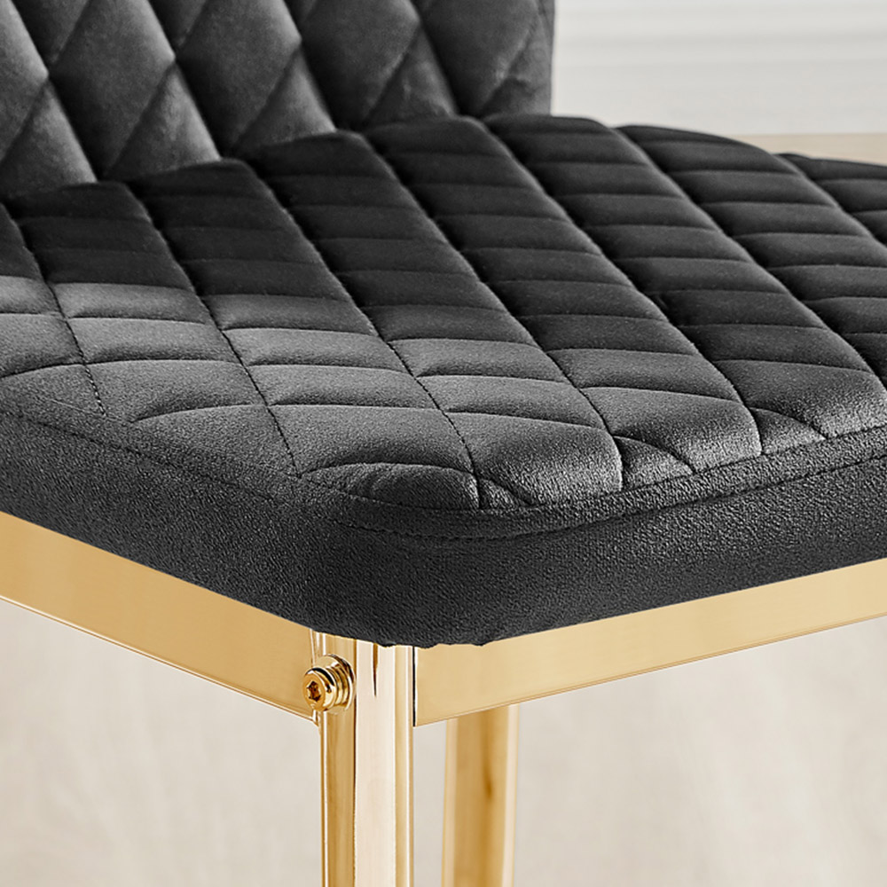 Furniturebox Copeland Valera Marble Effect 4 Seater Dining Set White Black and Gold Image 9