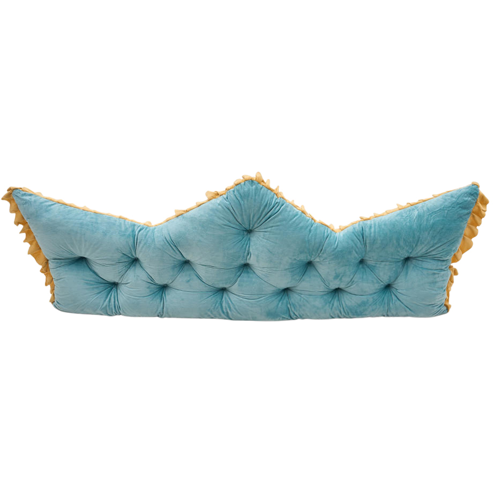 Living and Home Blue and Mustard Button Tufted Crown Headboard Pillow 65 x 182cm Image 3