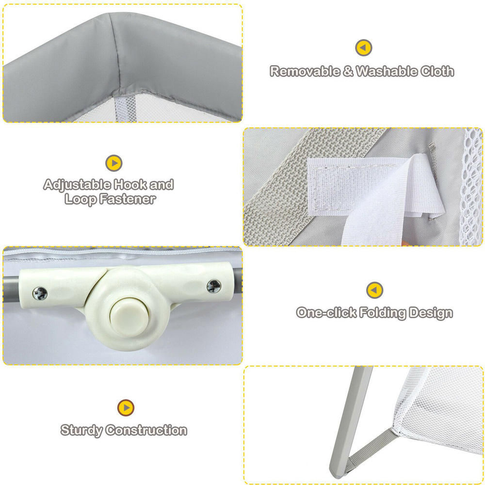 Costway Silver Folding Playpen with Zipper Door Image 7
