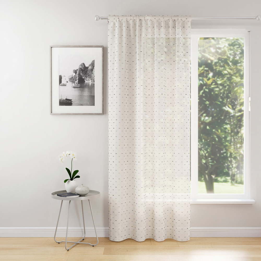 Hanoi Panel Curtain Grey 122cm Image 1