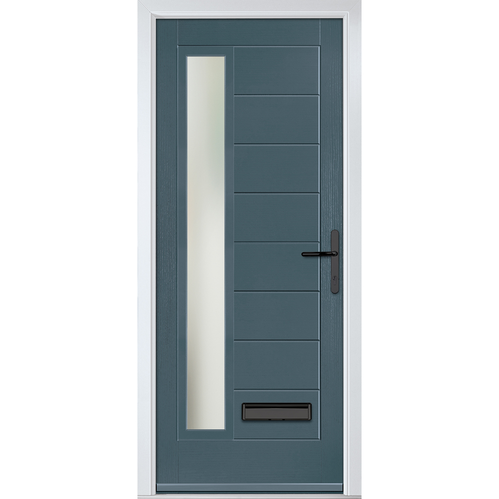 Crystal-Direct Monza Slate Grey GRP Stipolytte Glass Left Hand Open Front Door 890 x 2090mm Image 1
