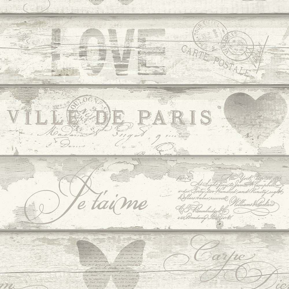 Arthouse Wallpaper Shabby Chic Wood White