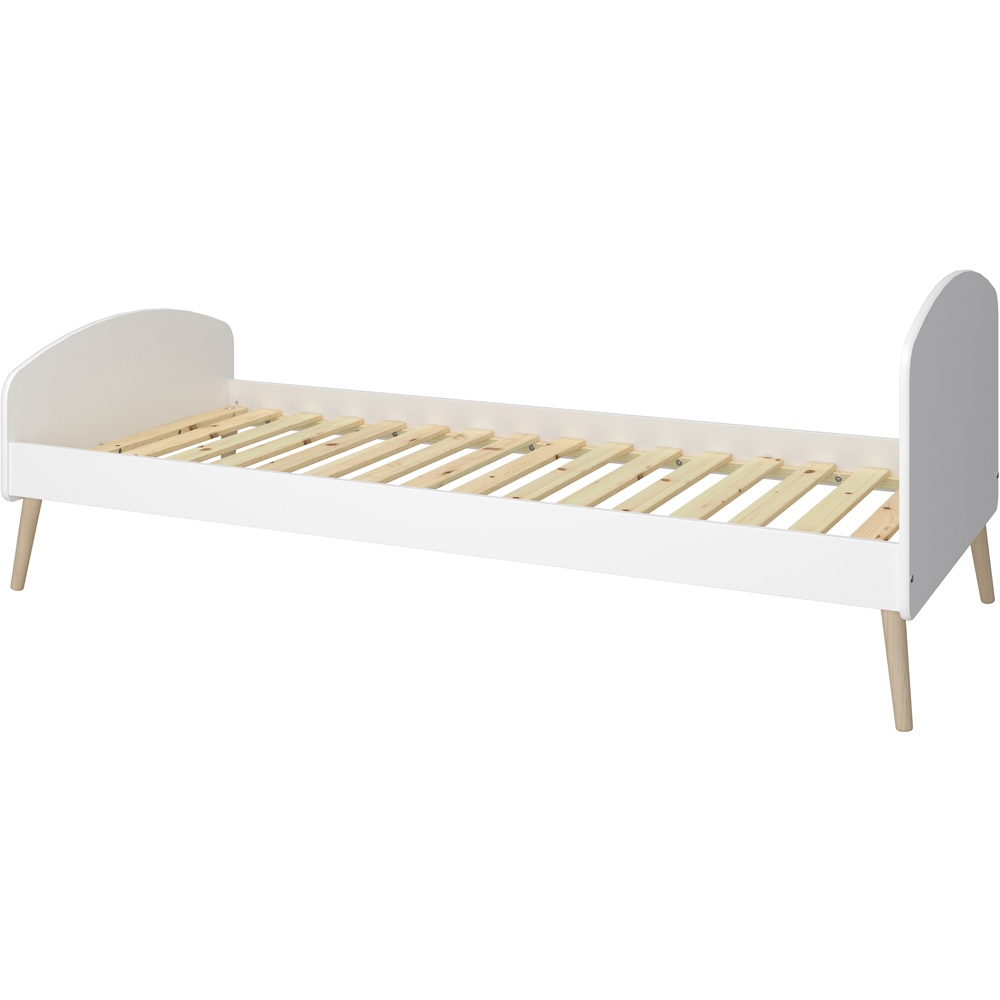 Florence Gaia Single Pure White Bed Frame Image 6