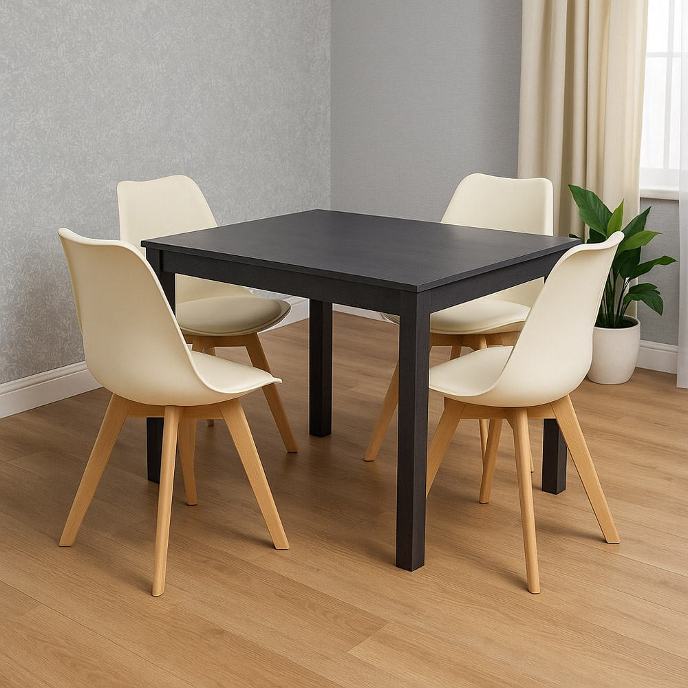 Kosy Koala 4 Seater Wooden Dining Set Cream Image 5