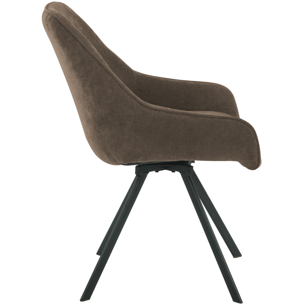 wilko Marlow Walnut Brown Swivel Dining Chair Image 3