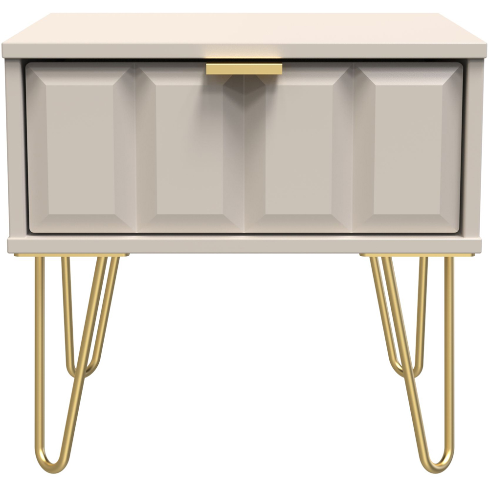 Crowndale Cube Single Drawer Matt Kashmir Bedside Table Image 3