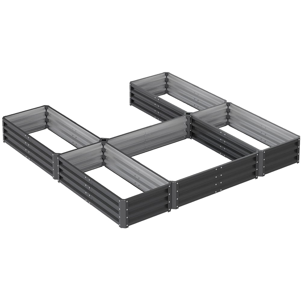 Living and Home Steel U Shaped Raised Garden Bed Image 1