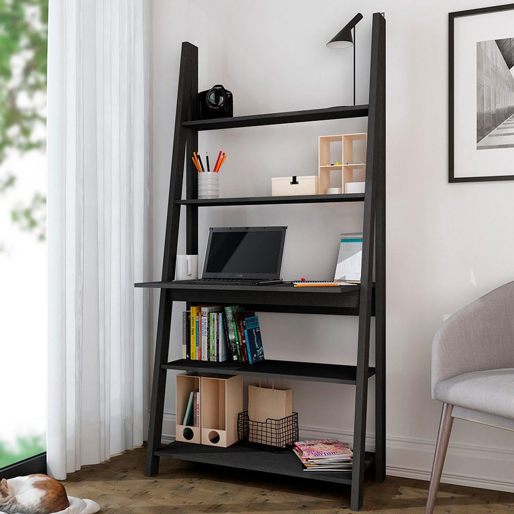 Tiva 5 Tier Black Ladder Desk Image 1