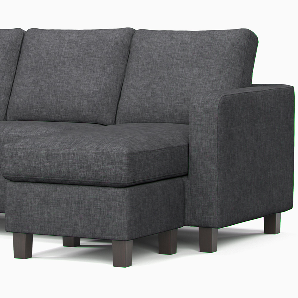 York 3 Seater Grey Turin Reversible L Shaped Corner Sofa Image 6