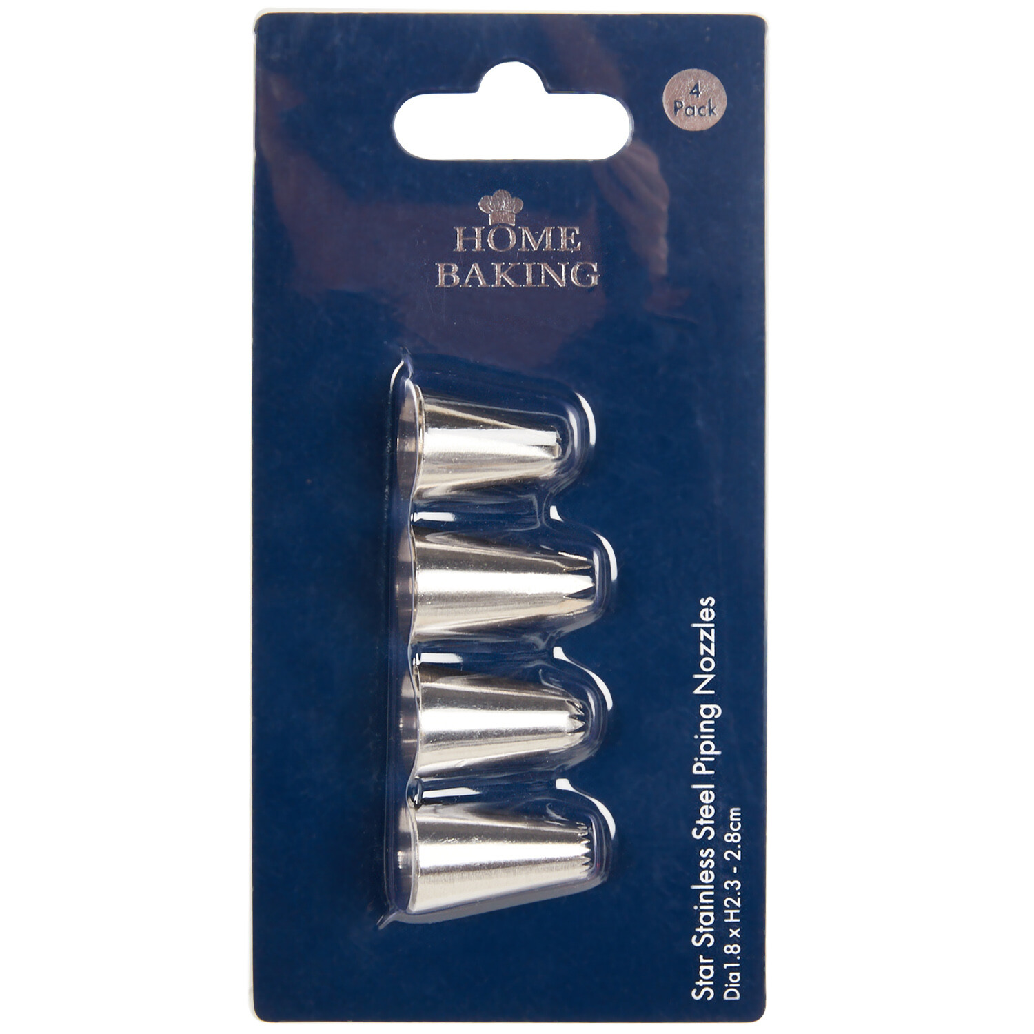 Set of 4 Stainless Steel 18/18 Icing Nozzles - Silver / Star Image 1
