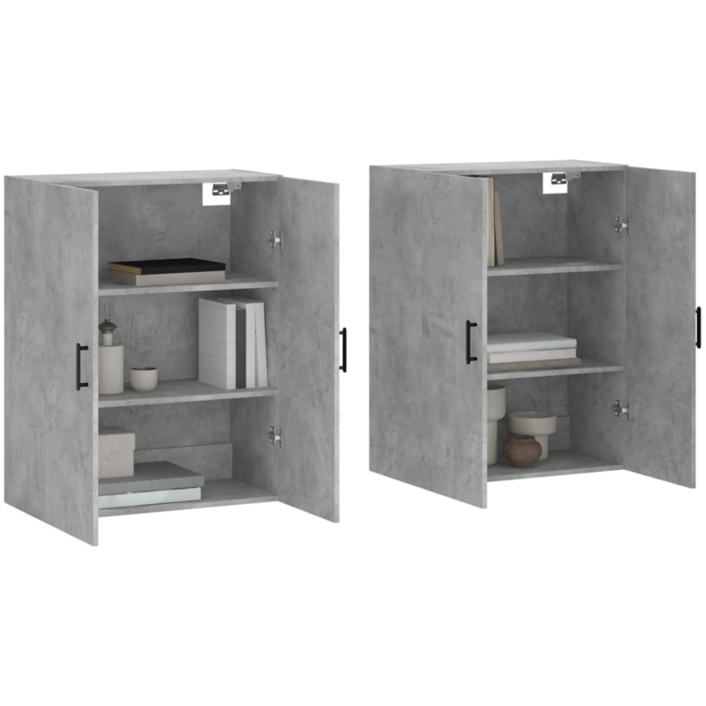 vidaXL 2 Door Concrete Grey Wall Mounted Cabinet 2 Pack Image 3