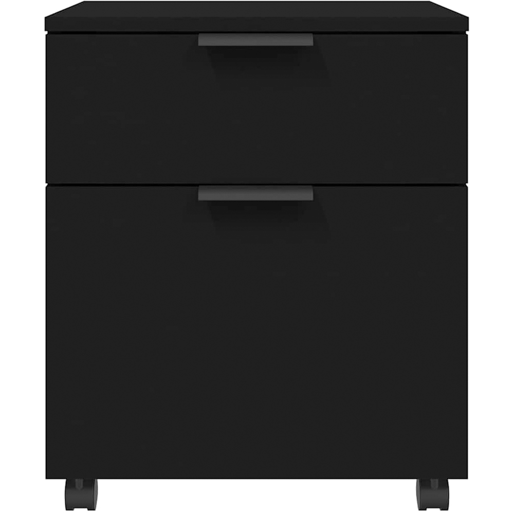 vidaXL Single Door Single Drawer Black Mobile File Cabinet Image 4