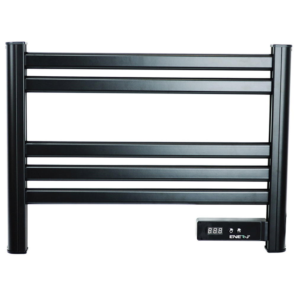 Ener-J Smart Infrared Heating Black Towel Rail with LC Screen 200w Image 1