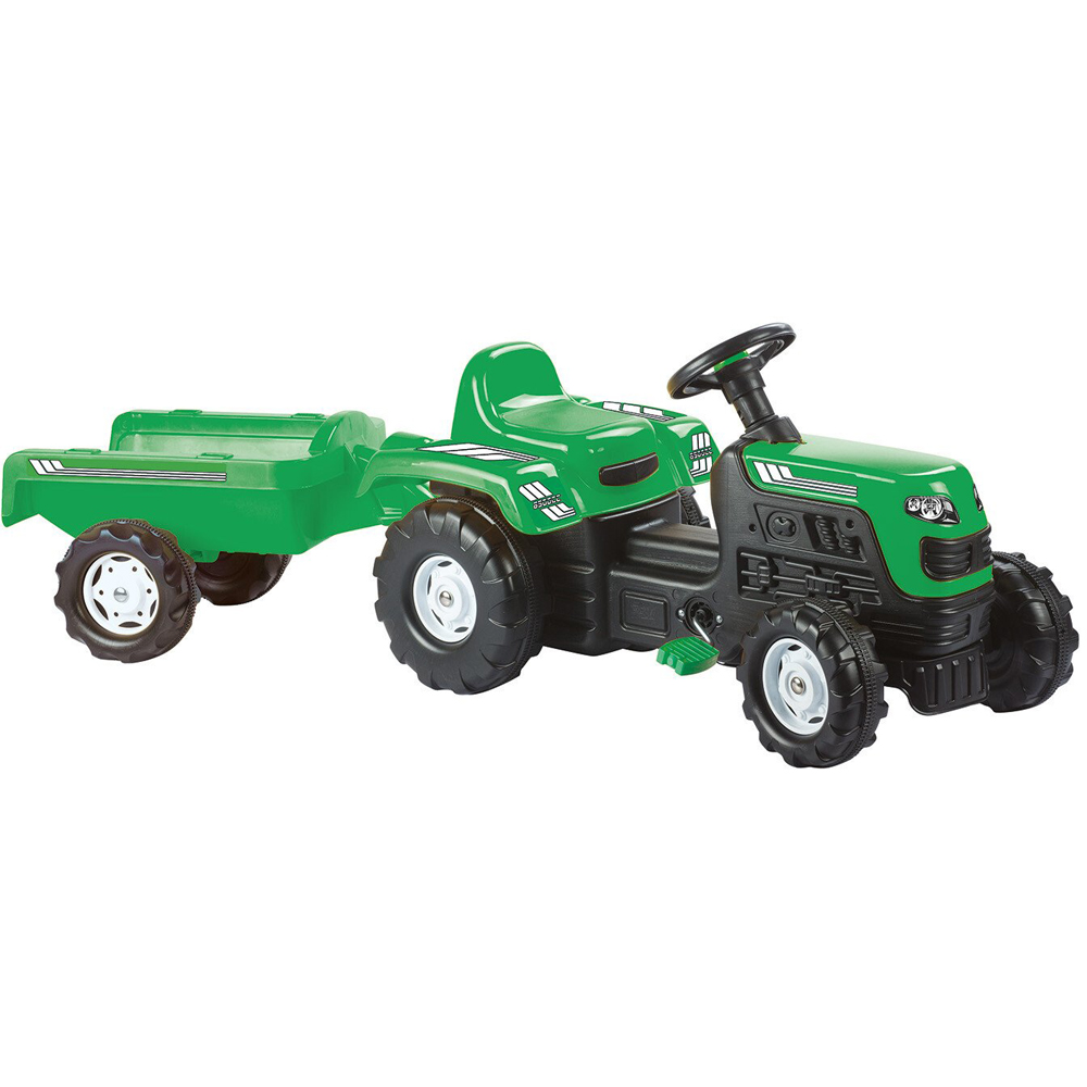Pedal Operated Tractor and Trailer - Green Image 1