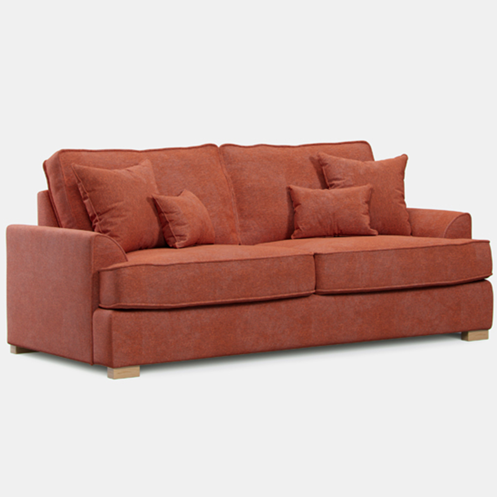 Alba City 3 Seater Ruby Fabric Sofa Image 2