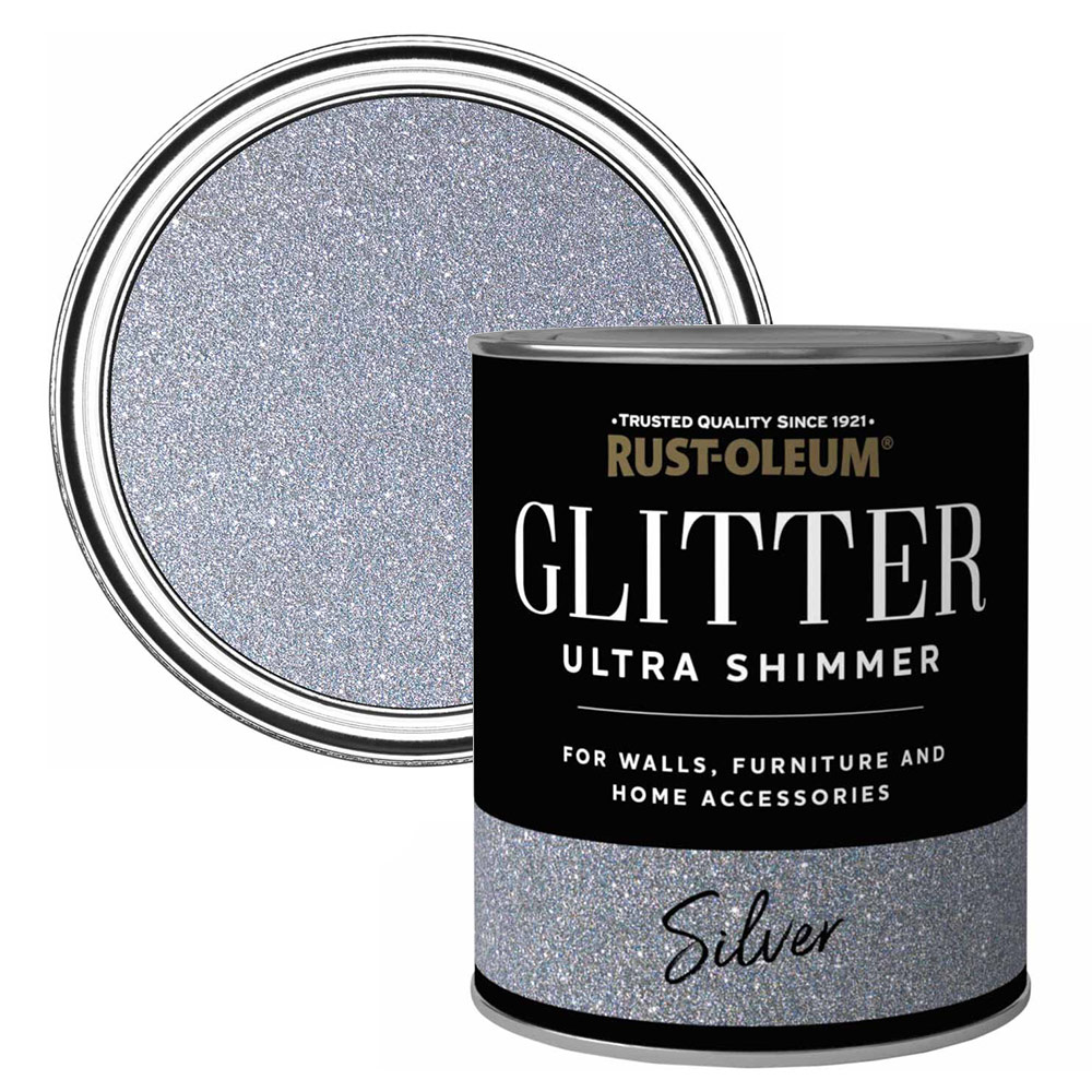 Rust-Oleum Glitter Silver Ultra Shimmer Paint 250ml Image 1