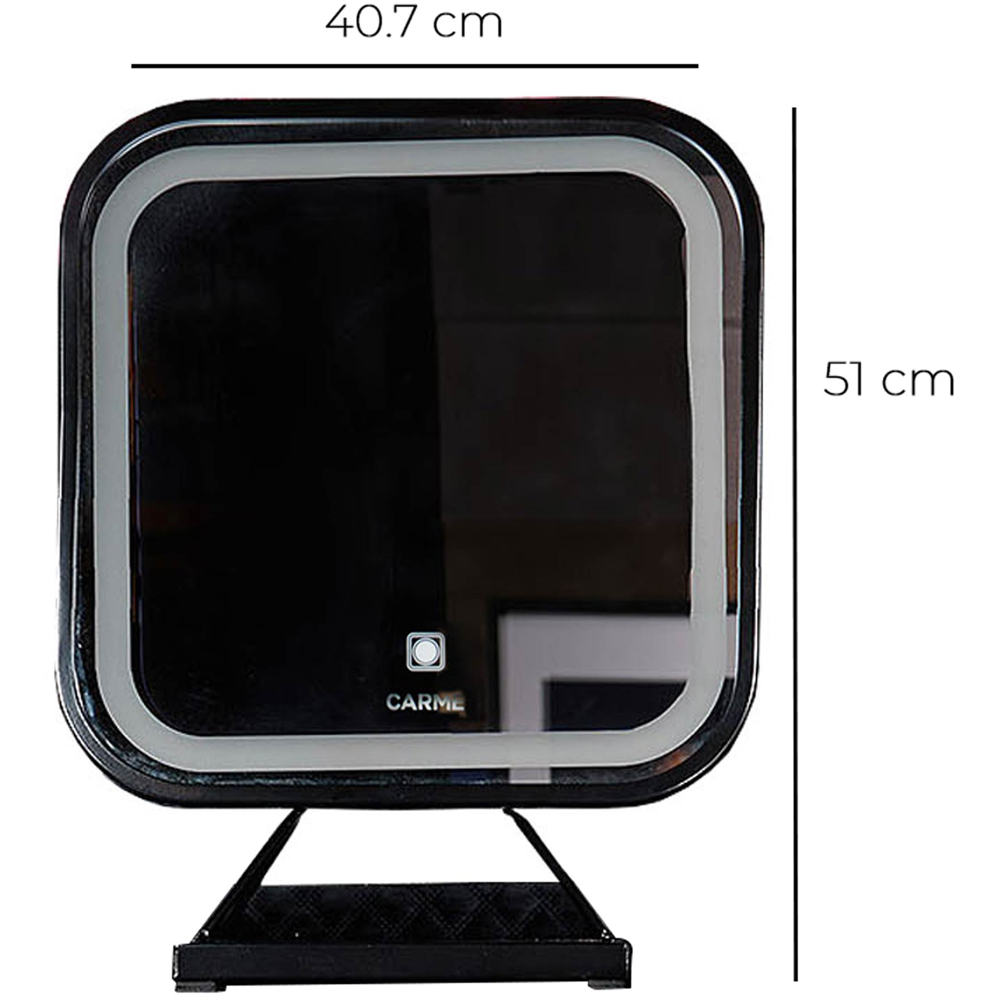 CARME Home Monaco Black Square LED Touch Sensor Vanity Mirror Image 7