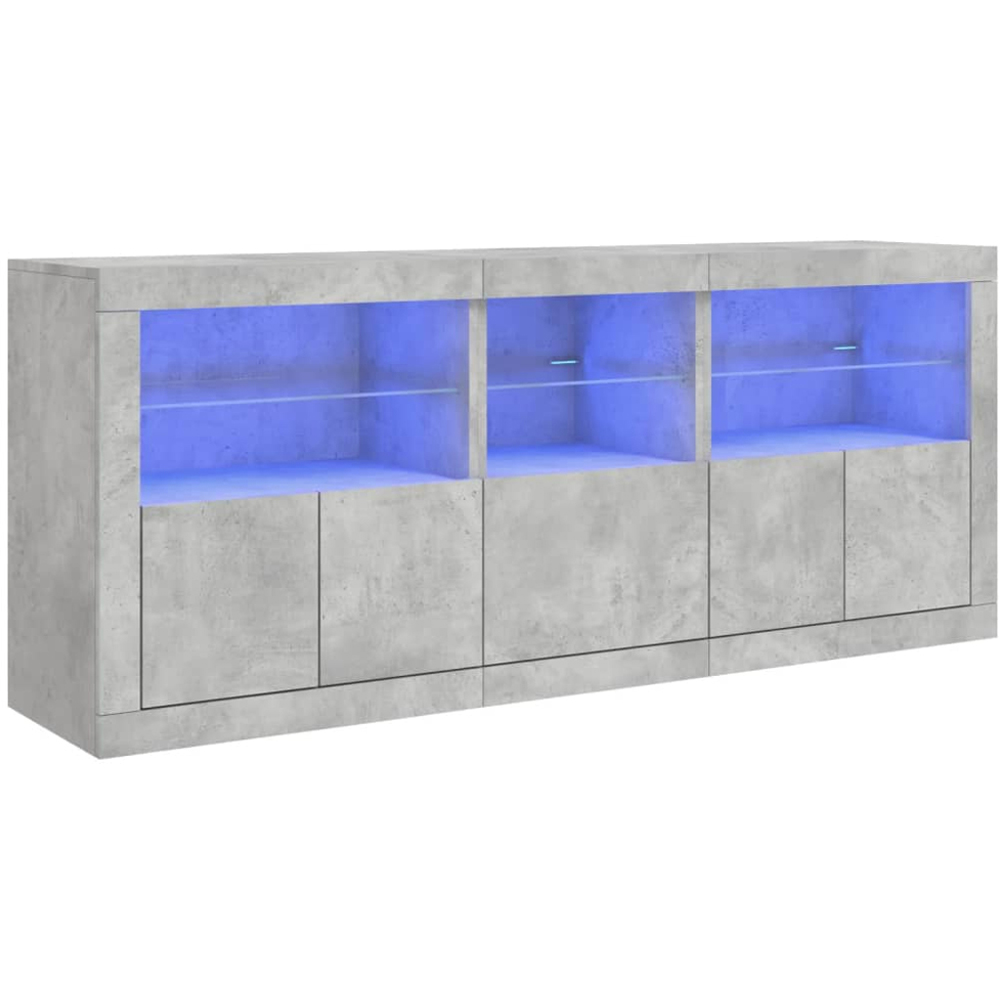 vidaXL 5 Door 6 Shelf Concrete Grey Sideboard Image 3