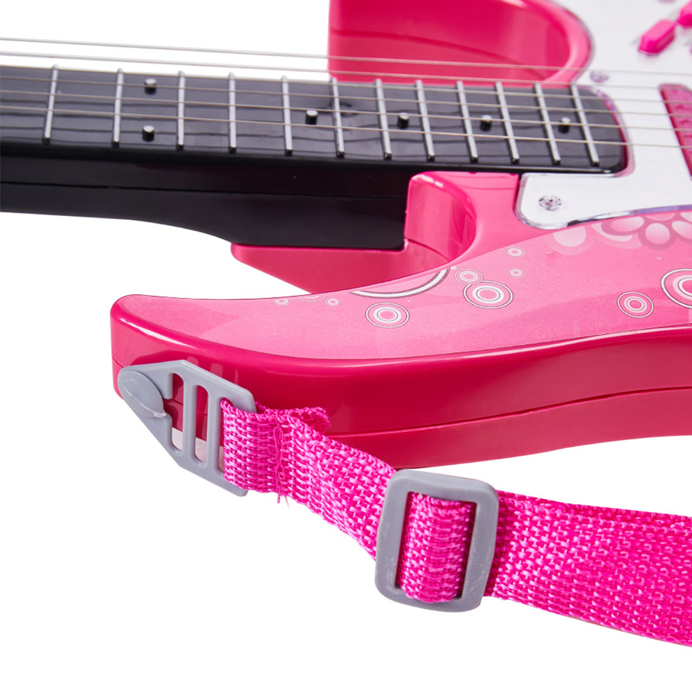 H&O Direct Kids Pink Electric Musical Toy Set with Guitar Microphone and Amplifier Image 4