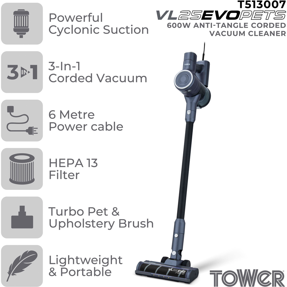 Tower Anti-Tangle Corded Vacuum Cleaner 600W Image 4