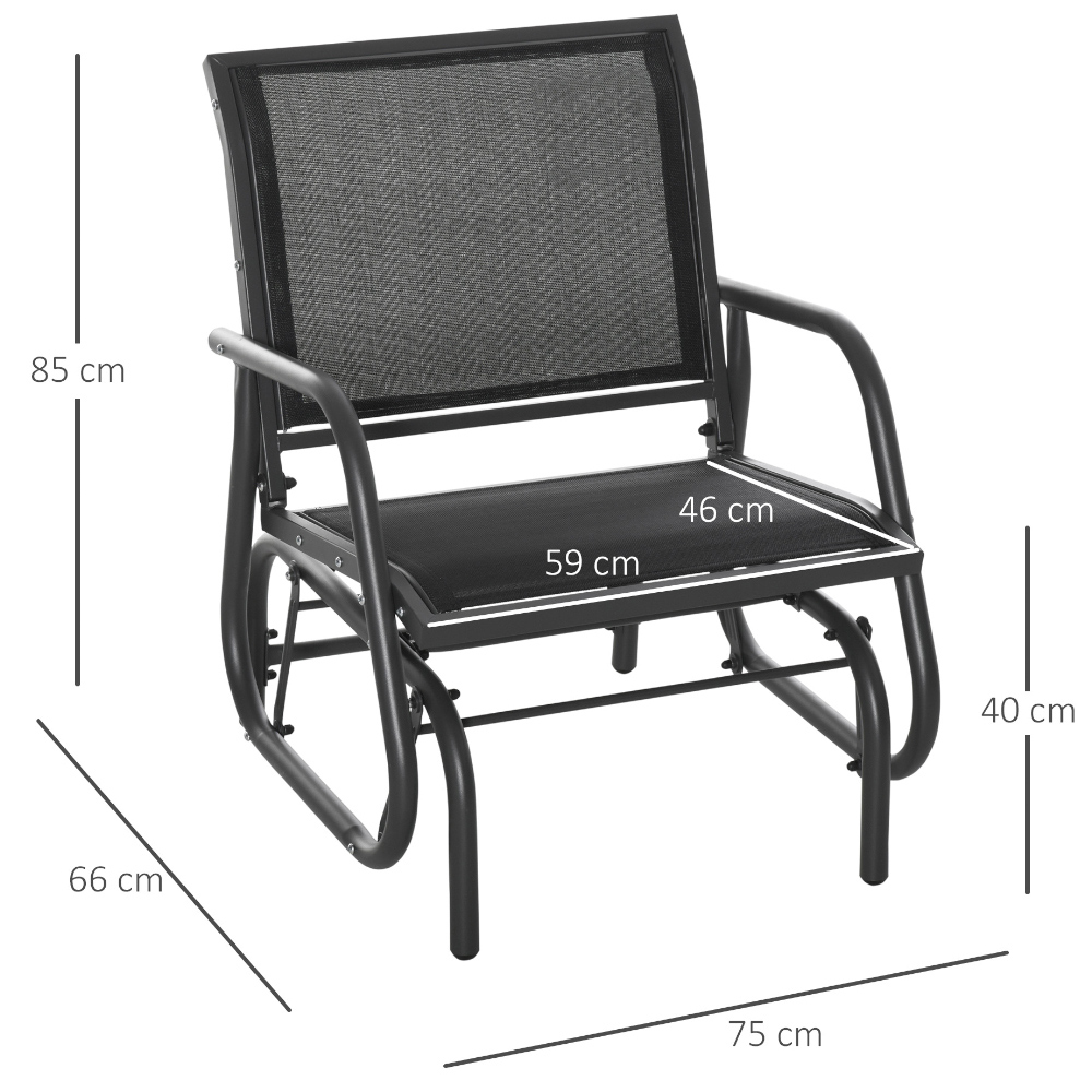 Outsunny Grey Swinging Glider Lounger Chair Image 6