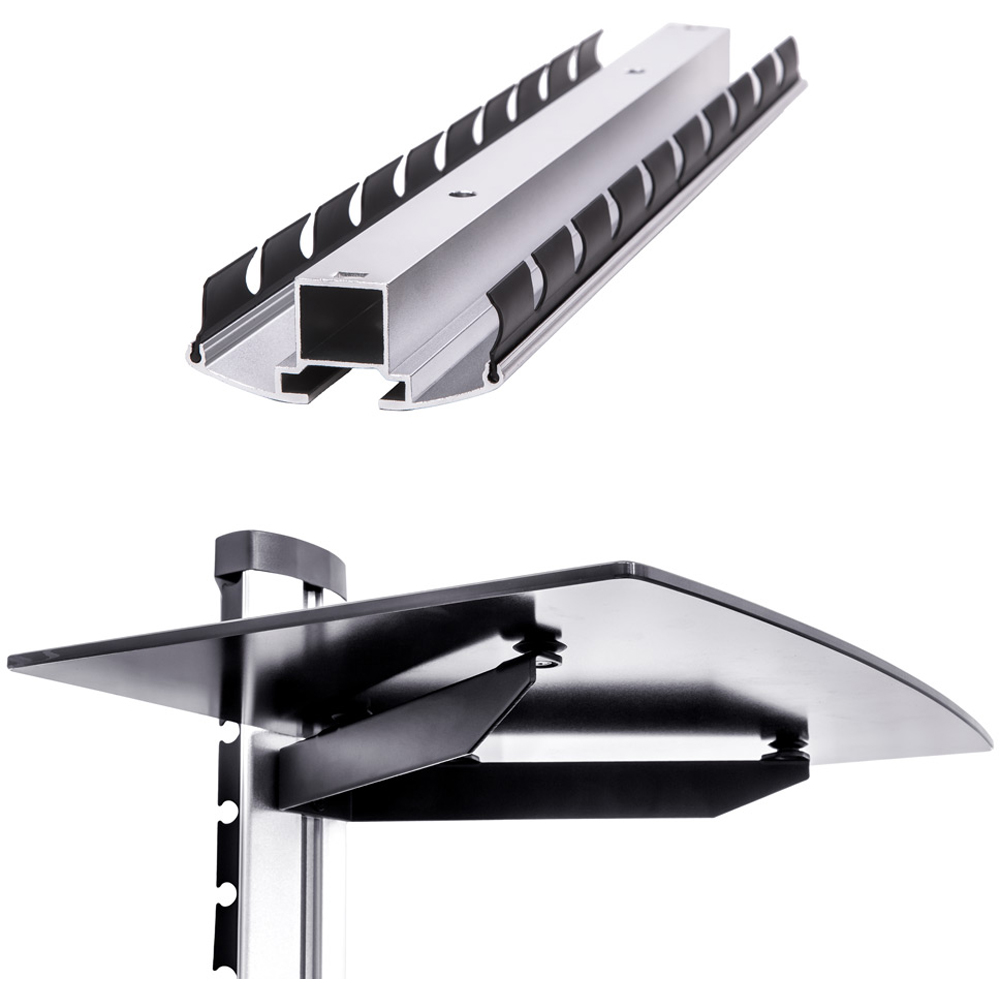 tectake Model 1 42cm 2 Tier Wall Mounted Audio Shelving Image 4