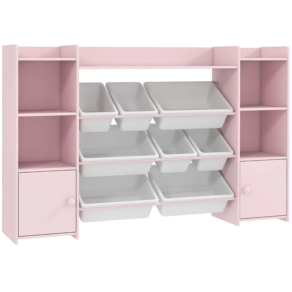 AIYAPLAY 2 Door 7 Shelf Pink Kids Toy Storage Organiser with 8 Removable Storage Bins Image 3