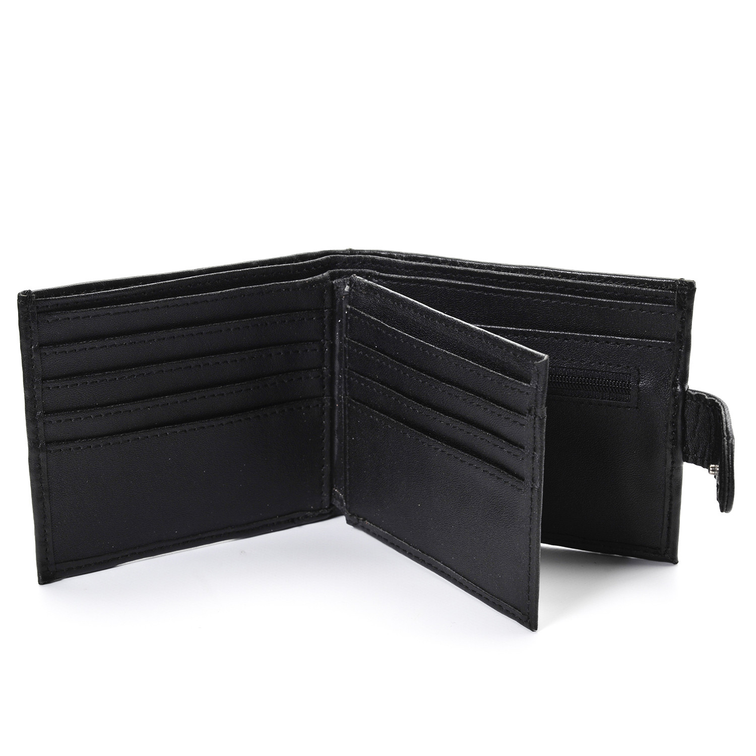 Black Leather Wallet - Black Image 2