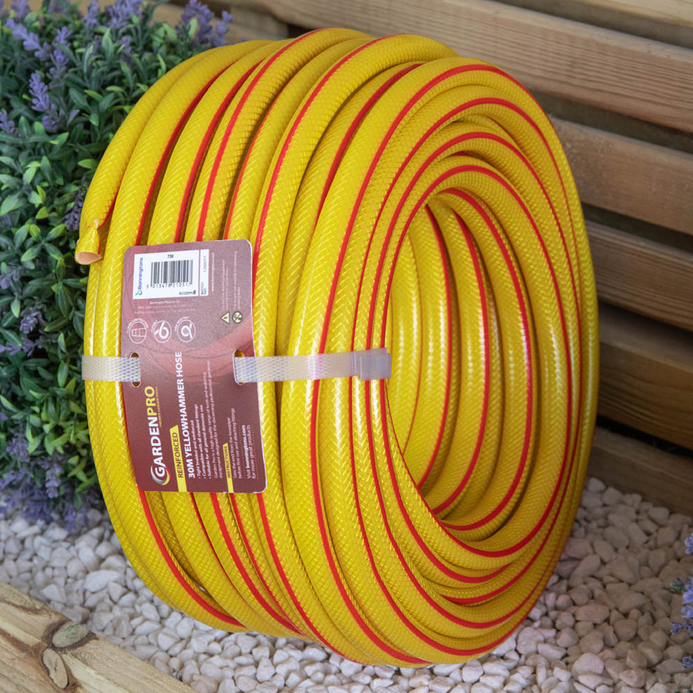 Garden Pro 30m Pro Gold Yellow Kink Resistant Reinforced Garden Hose Pipe Image 4