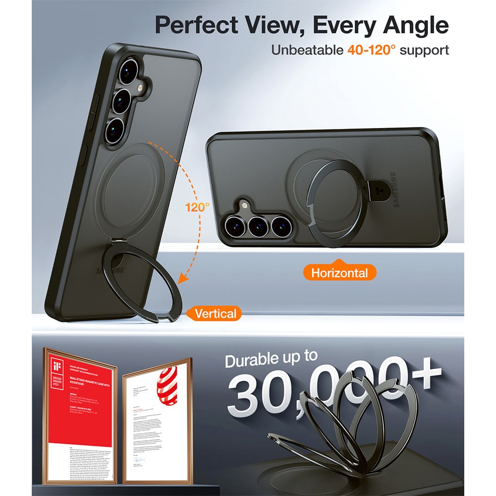 Torras Ostand Black Samsung S25 Phone Case Image 4