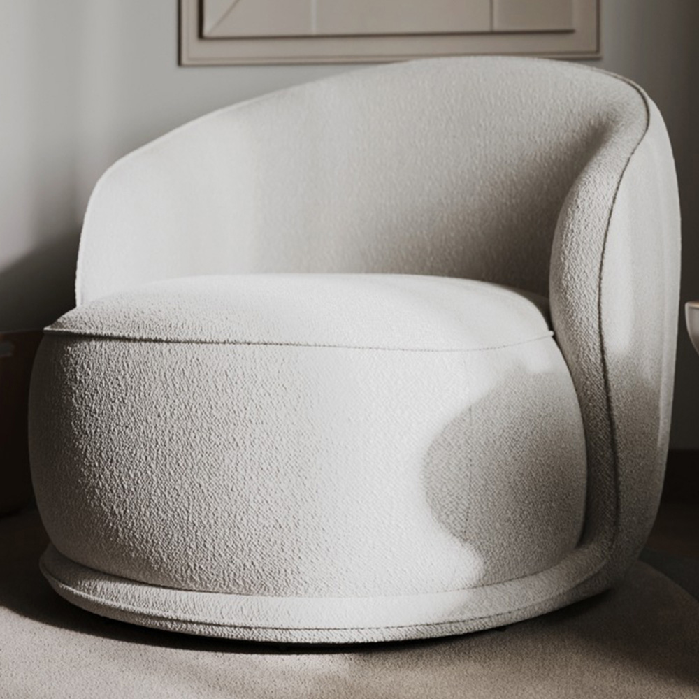 Flair Tullia Cream Boucle Teddy Accent Chair Image 1