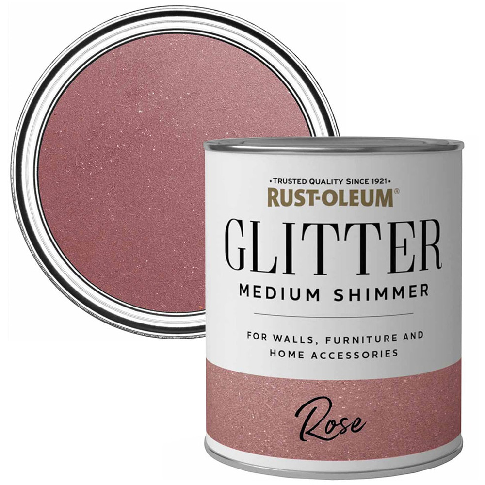 Rust-Oleum Glitter Rose Medium Shimmer Paint 250ml Image 1