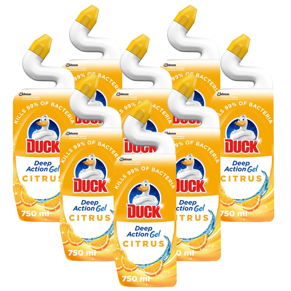 Duck Citrus Deep Action Gel Toilet Liquid Cleaner Case of 8 x 750ml Image 1