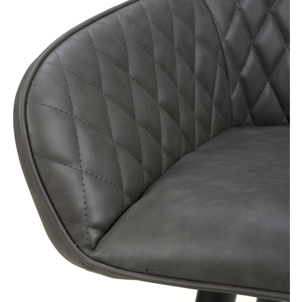 wilko Kensington Vintage Black Quilted Bar Stool Image 7