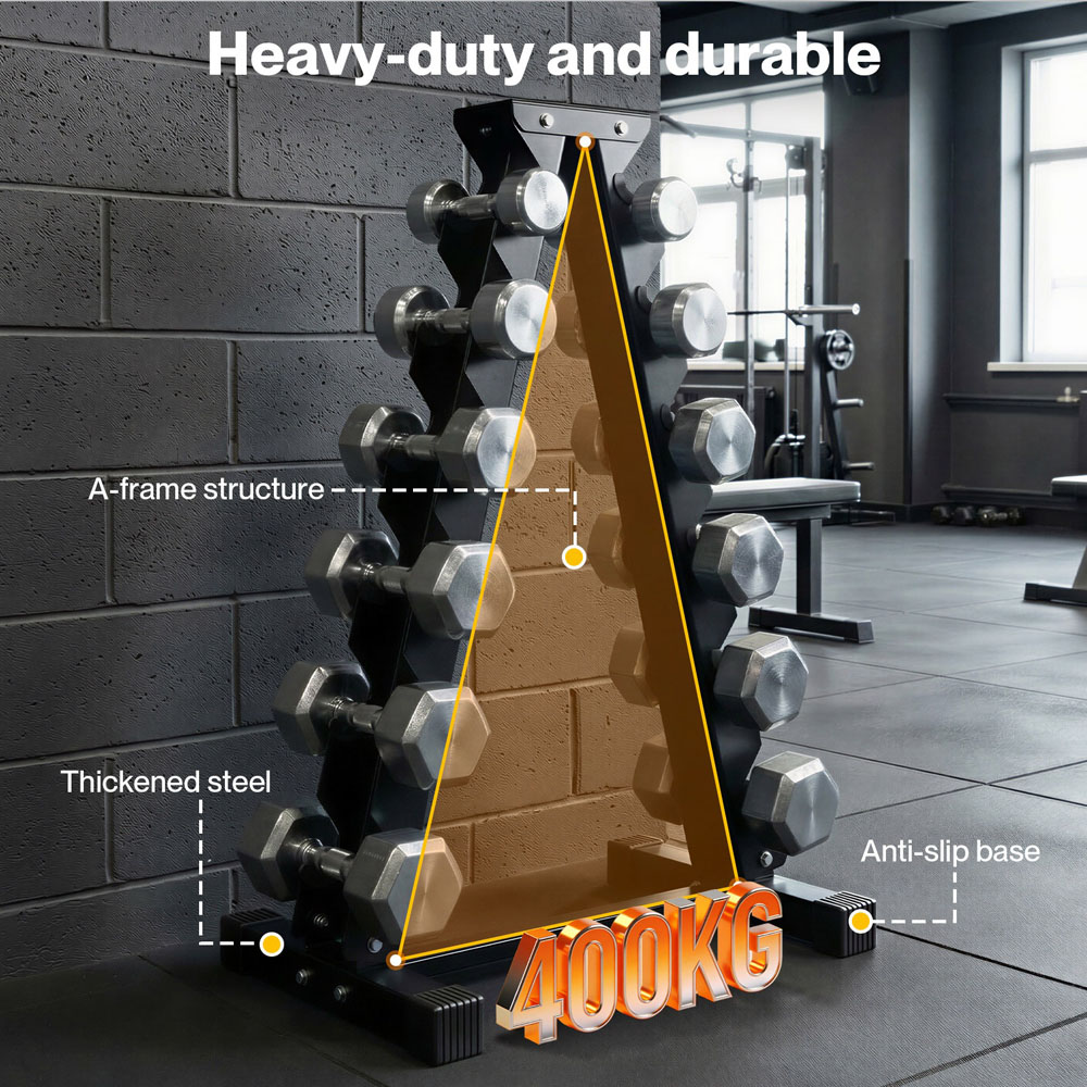Centra 6-Tier Steel Dumbbell Rack Image 4