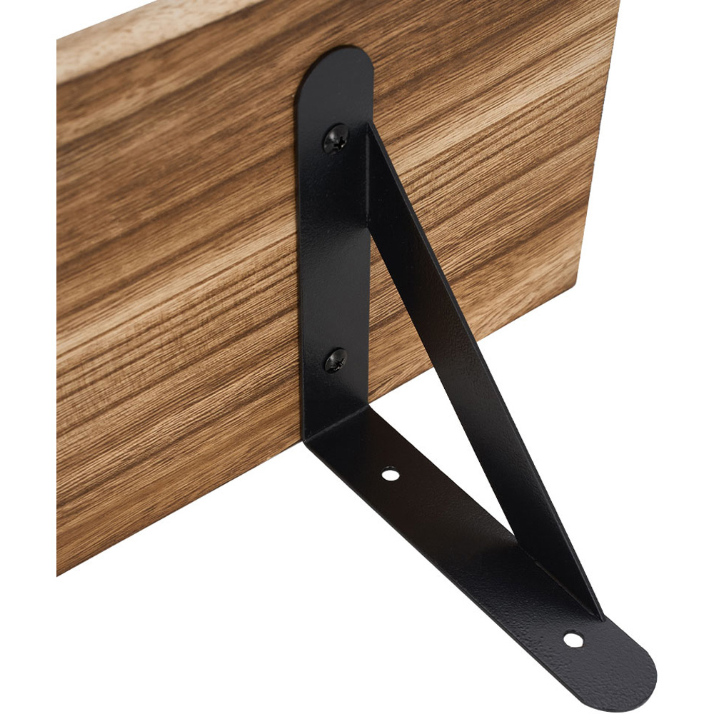 Living and Home 4 Piece Natural L-Shaped Wall-Mounted Shelf Image 3