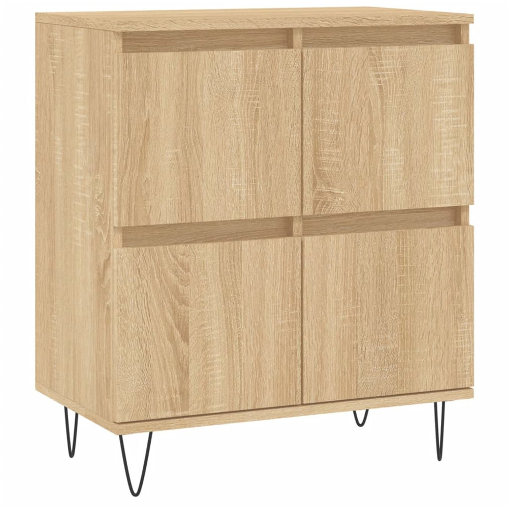 vidaXL 4 Door Sonoma Oak Square Sideboard Set of 2 Image 5