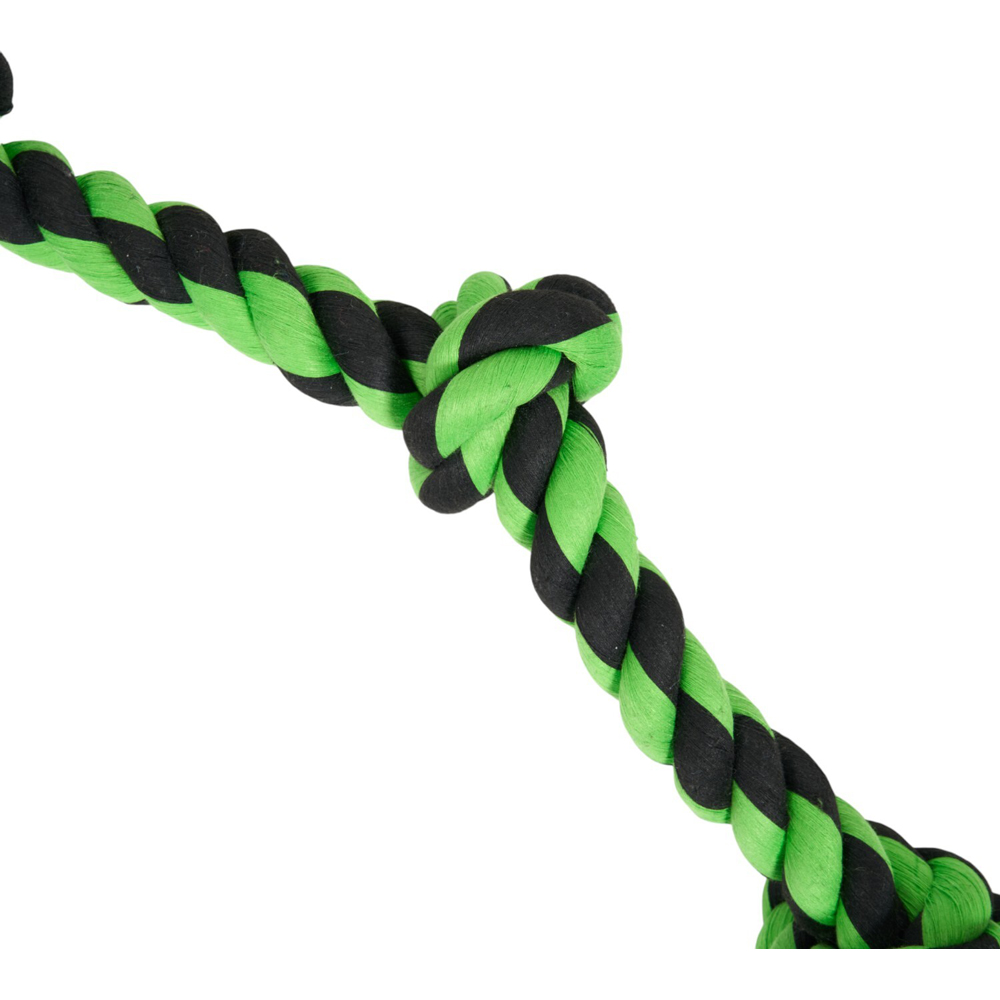 Jumbo 4 Knots Rope Dog Toy Green Image 4