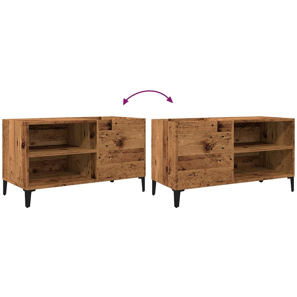 vidaXL 2 Shelf Old Wood Record Cabinet Image 6