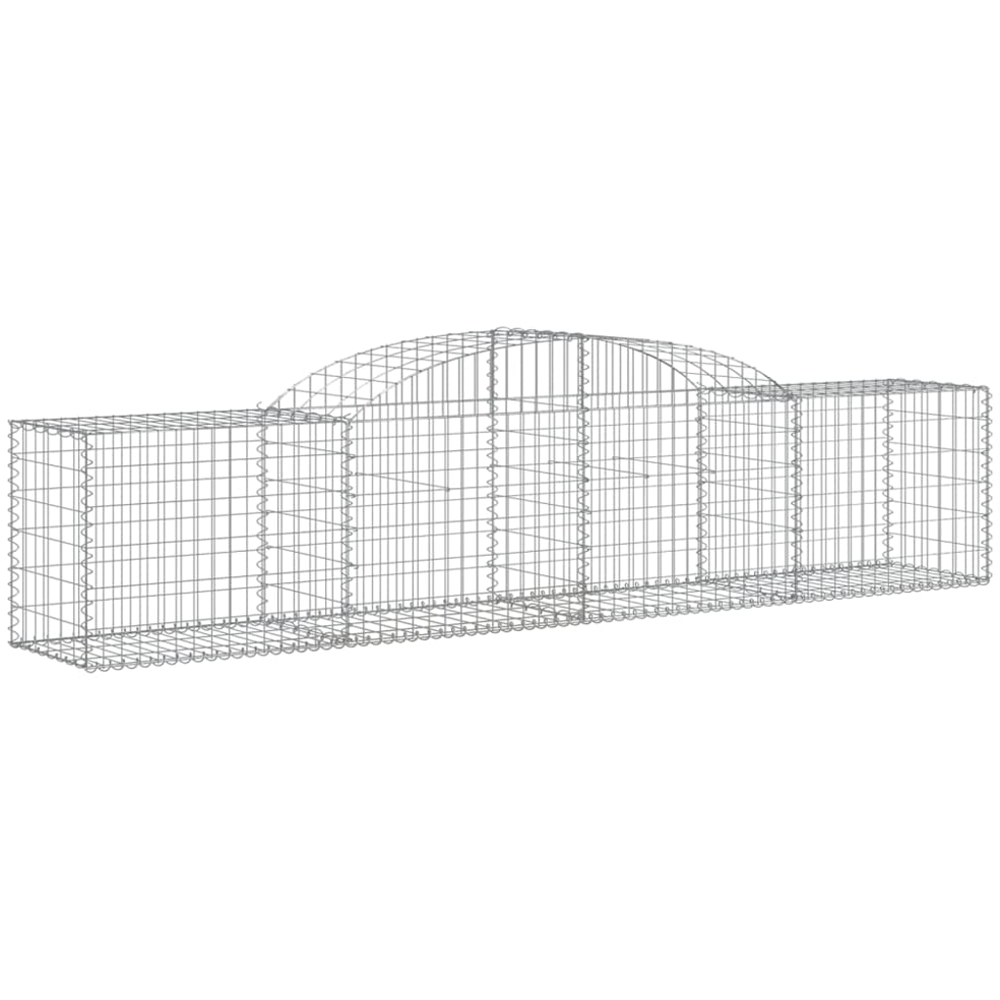 vidaXL Silver Galvanised Iron Arched Gabion Basket 300 x 50 x 60/80cm 13 Pack Image 1