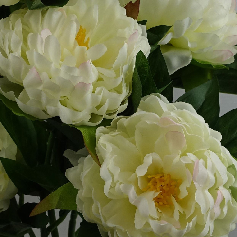 Leaf White Peony Artificial Plant 55cm Image 5