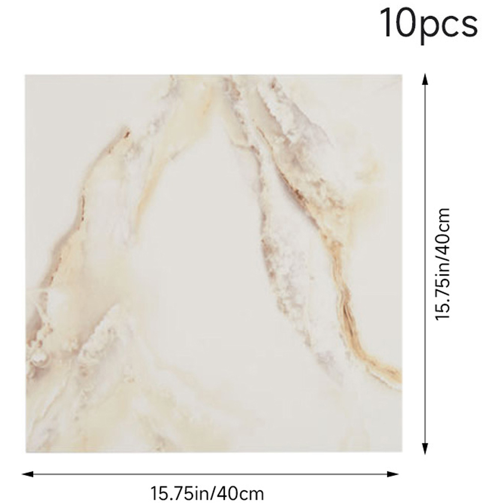 Living and Home Marble Patterned Calacatta White and Yellow PVC Self Adhesive Wall Sticker 10 Pack Image 9