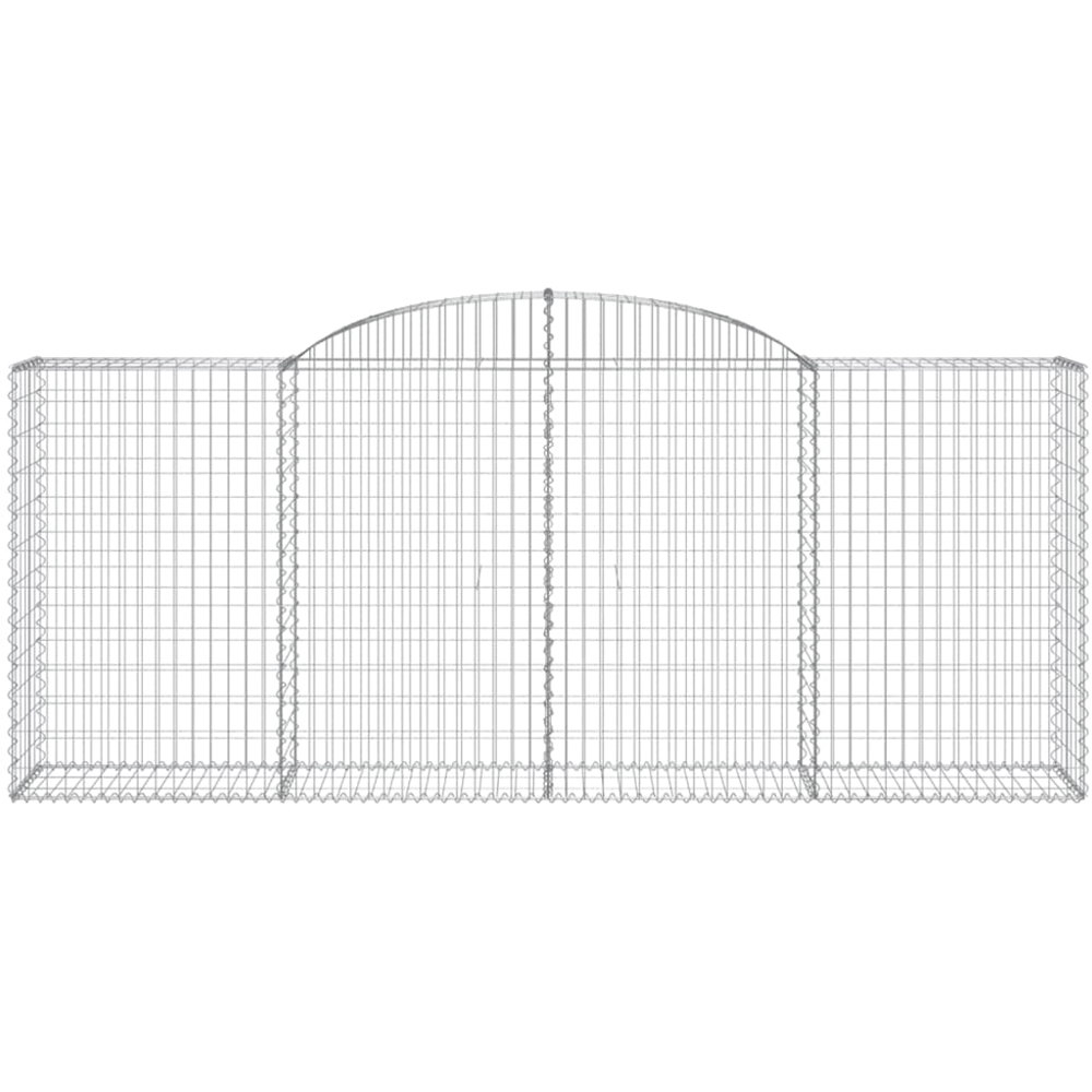 vidaXL Silver Galvanised Iron Arched Gabion Basket 300 x 50 x 120/140cm 3 Pack Image 2