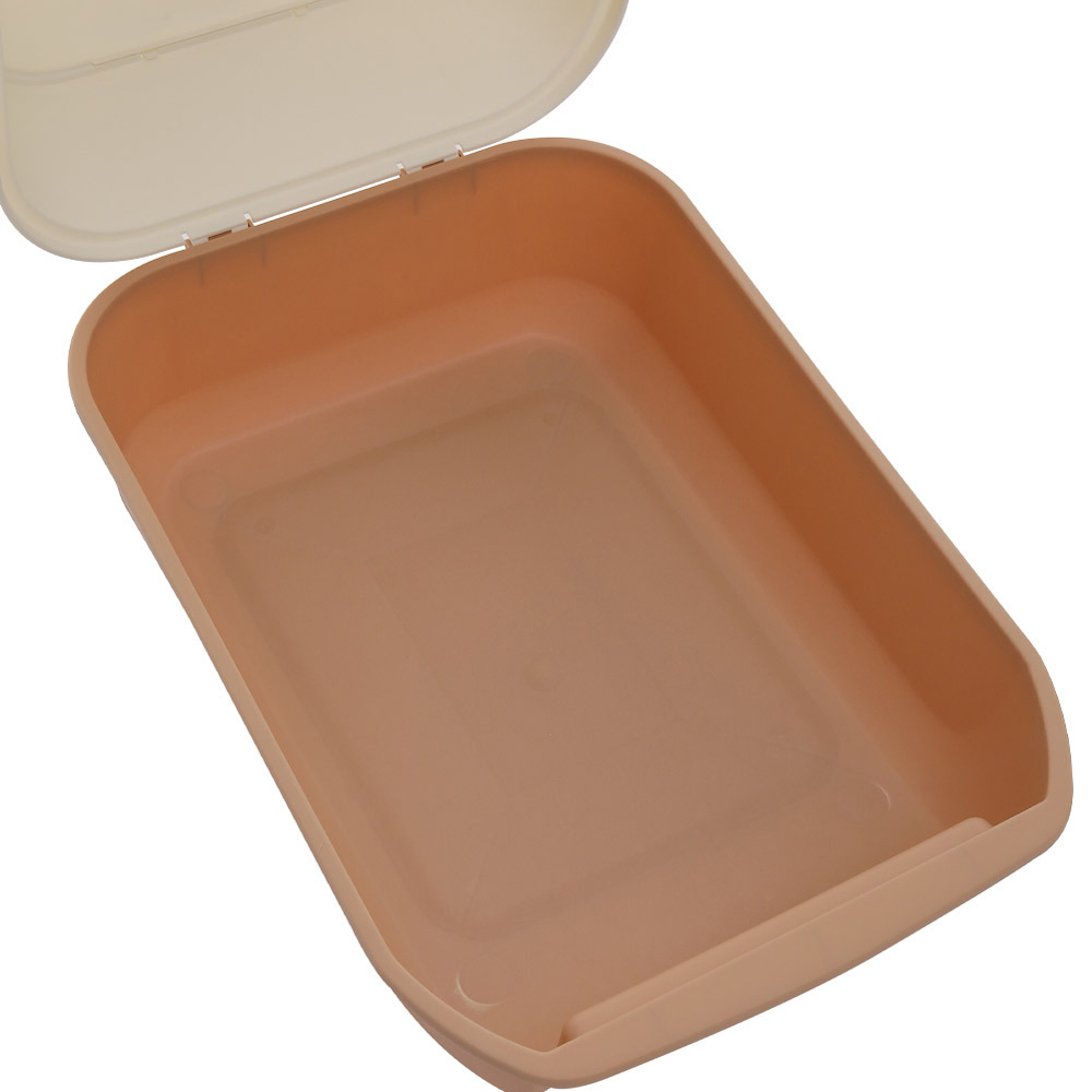 H&O Direct Orange Large Hooded Cat Litter Box with Scoop Image 3