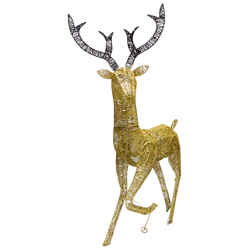 Monster Shop 120cm LED Gold Stag Reindeer Outdoor Christmas Decoration Image 2