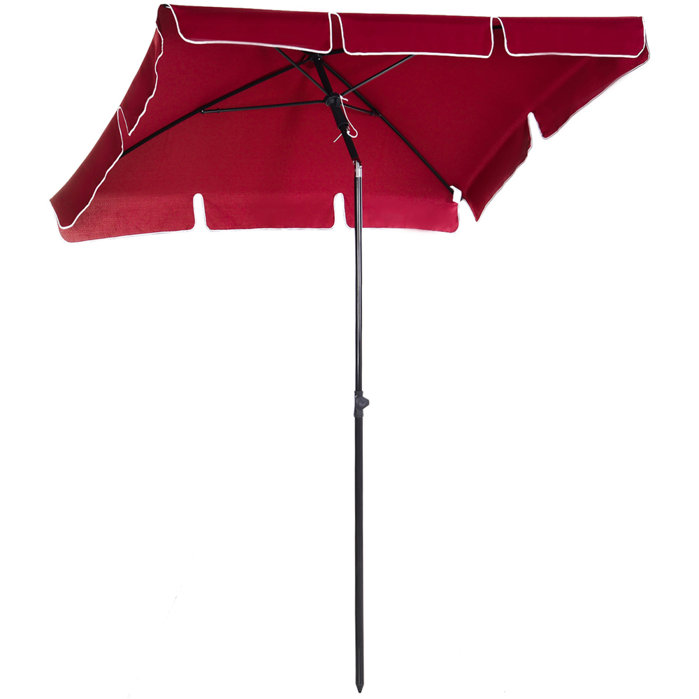 Outsunny Red Tilting Parasol 2 x 1.25m Image 1